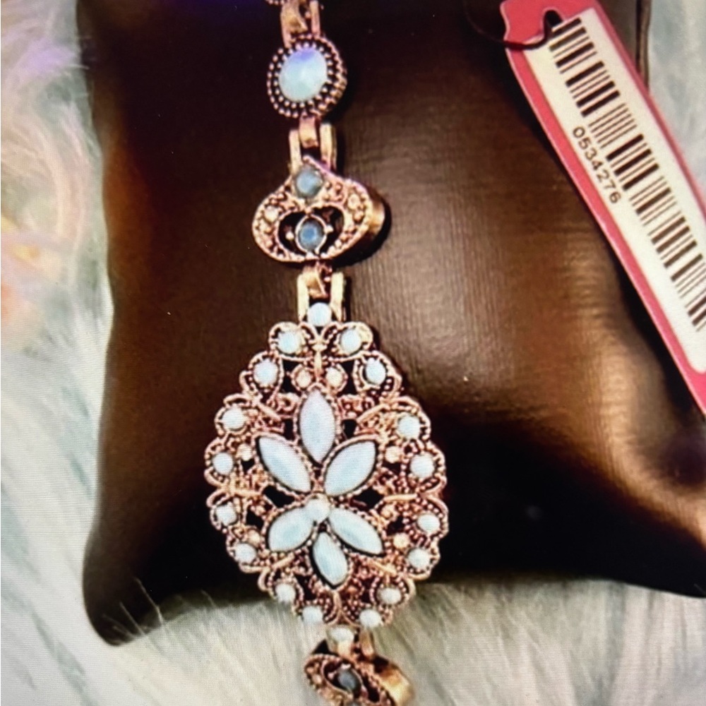 Betsey Johnson Turquoise & Antiqued Gold Bracelet - Picture 4 of 5